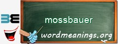 WordMeaning blackboard for mossbauer